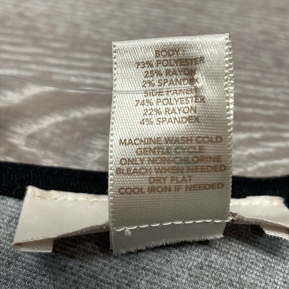 NWT Ann Taylor Loft Gray Black Color Block Short Sleeve Stretch Knit Dress 6 - Picture 16 of 16